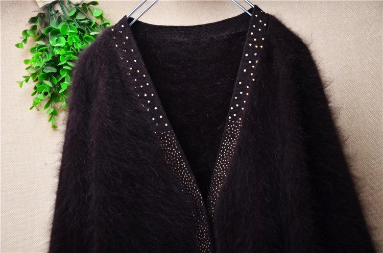 Женская осенне-зимняя одежда из меха норки и кашемира с длинными рукавами