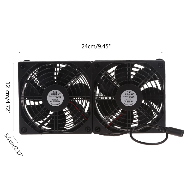 Dual 120mm 12V USB Fans, 102CFM Big Airflow Fan Cooling for Router TV Box Micro Computer and Other Electronics images - 6