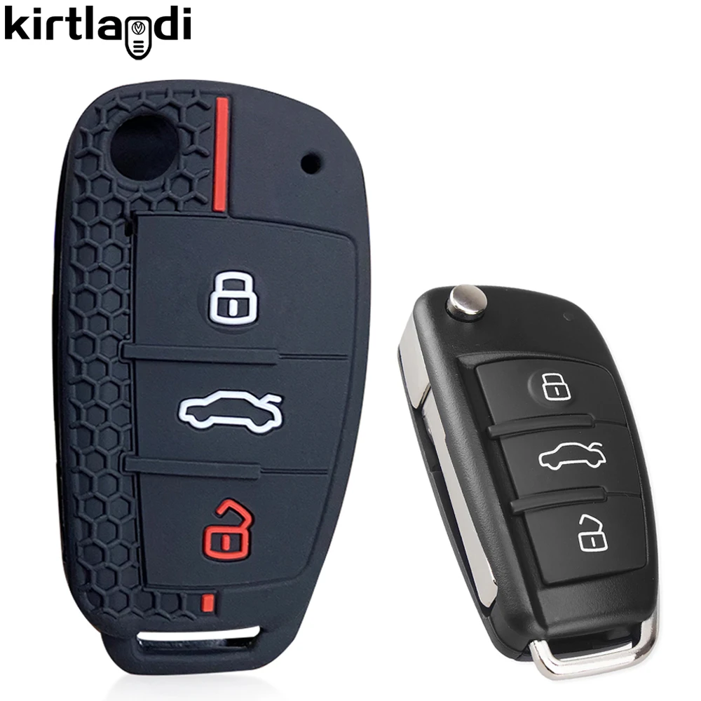 

Силиконовый чехол для ключей, чехол для ключей, автомобильный брелок для ключей для Audi A3 8p 8v A4 A5 Q5 Q7 TT TTS A1 A6 C5 C6 Q3 Q2 R8 S3 S6 RS3 RS6