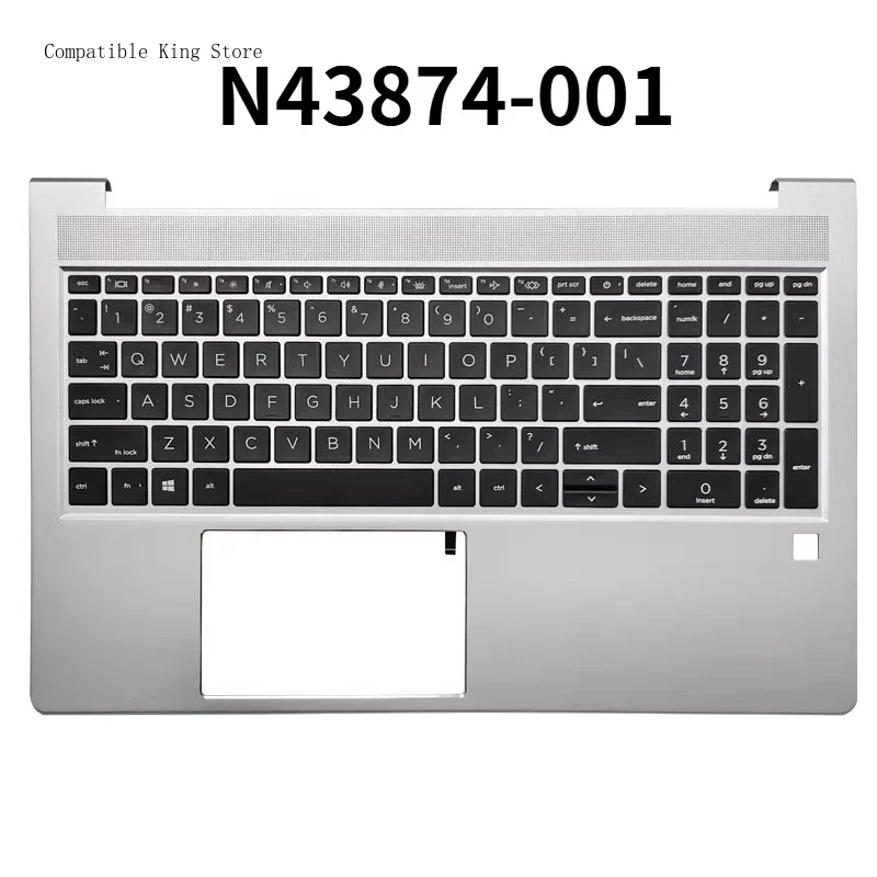 Фото Новая верхняя крышка (палмрест) с клавиатурой для ноутбуков HP Probook 450 G10 ZHAN 66 15 G6, запчасть для компьютера, аксессуар N43875-001 №5