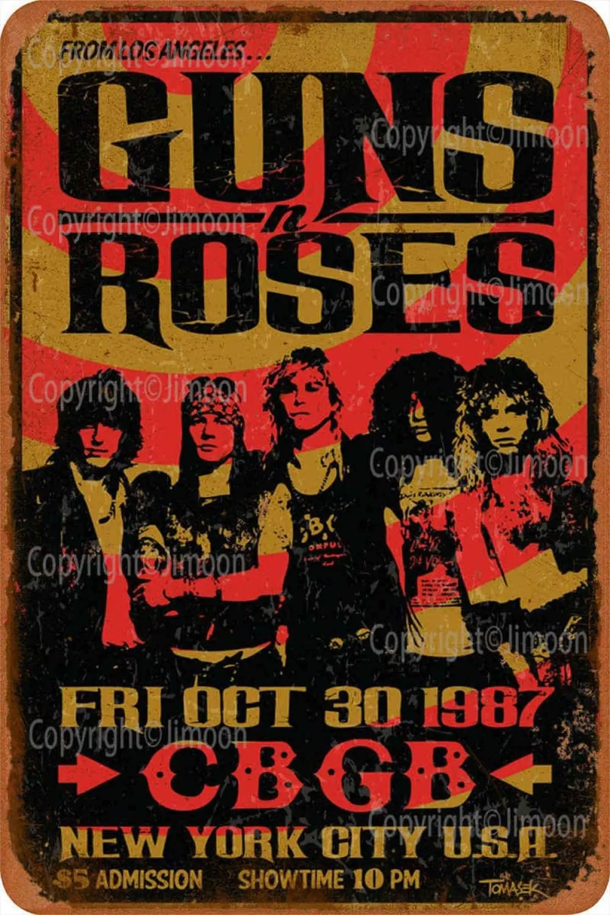 

Guns N 'Roses Vintage Tin Sign Art Iron Painting Rusty Poster Decoration Aluminum plaque