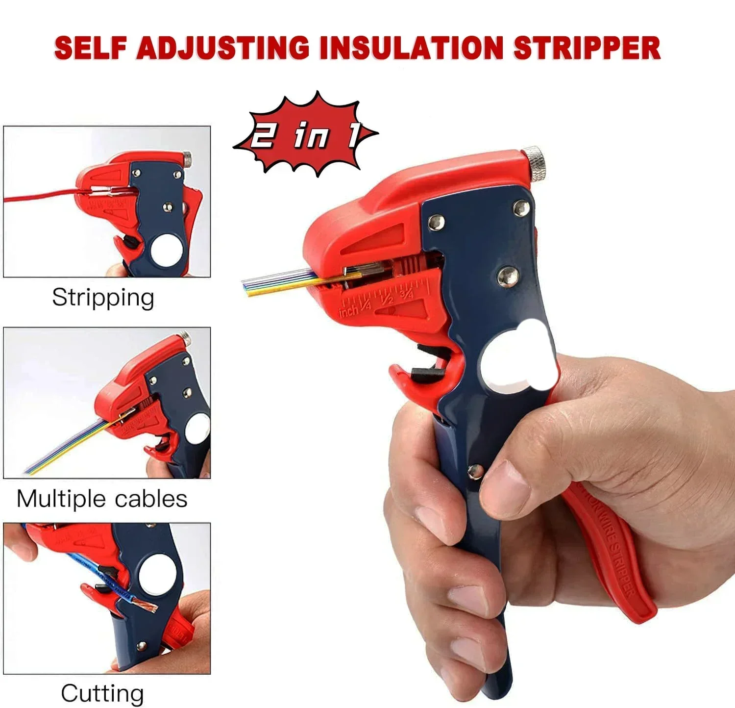 Pelacables automático para electricista cortador alambre plano alicate pelacables ajuste wzdłuż rango de 0 2 a 6 мм
