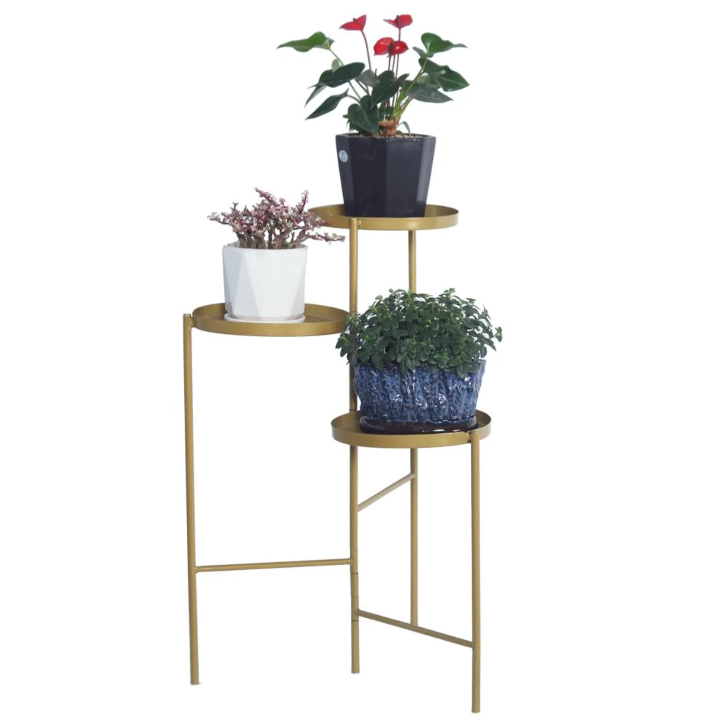 

Tri-Level Metal Plant Stand, Gold