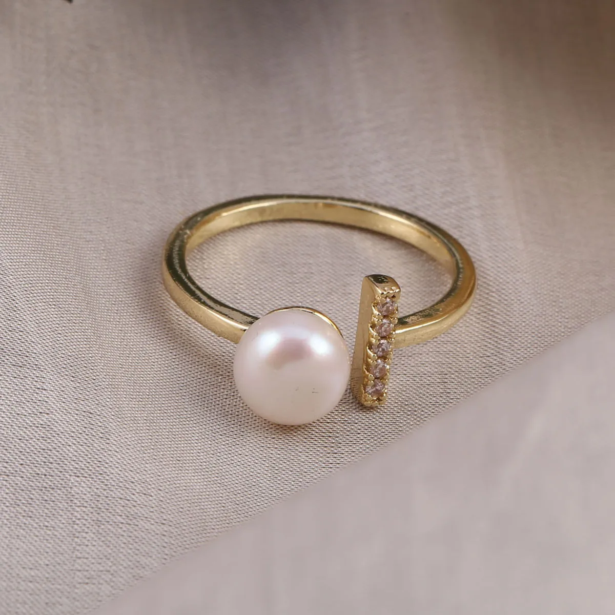 

Natural freshwater pearl Rings Retro Fashion Rings Gold Plated Adjustable Ring for women Fine Jewelry Memorial Day wedding gifts