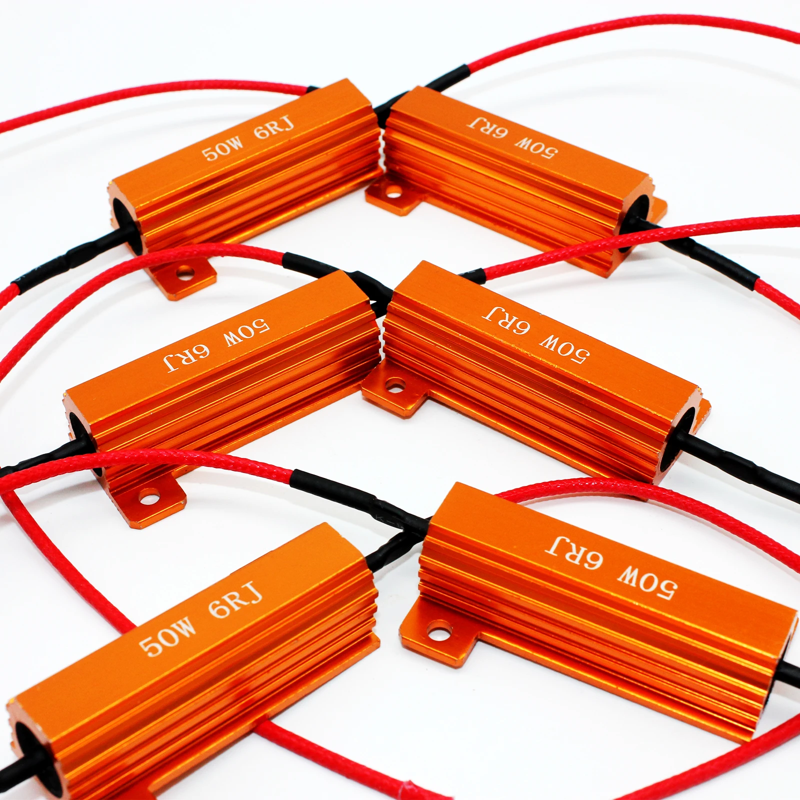 2PC 4PC 6PC 50W 6RJ Ом Алюминиевый корпус Резистор с проволочной обмоткой Автомобиль