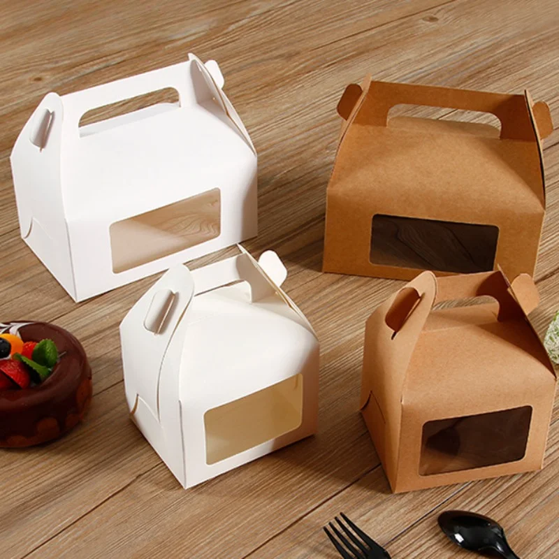 Transparent Window Portable Cupcake Box Wedding Party Cake Desser Baked Goods Packaging Box Gift Box