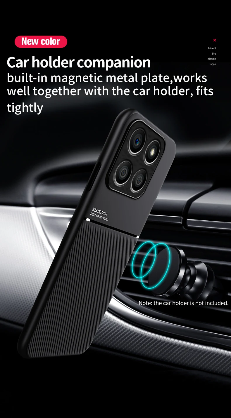 Магнитный автомобильный чехол для Honor X8B, встроенная Магнитная пластина, противоударный жесткий чехол для Huawe Honor X8B (art.: 3920c5b596abb) - 3920c5b596abb