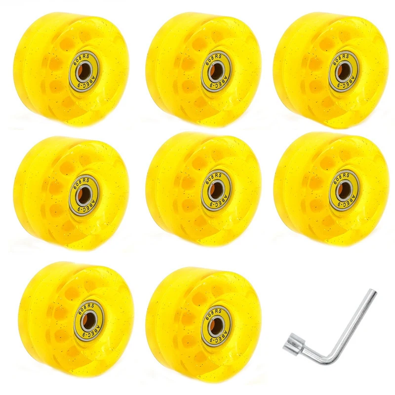 

Роликовые коньки с подшипниками, 8 шт., 32X58 мм, 82 А, для использования внутри и снаружи помещений, с гаечным ключом для снятия колес