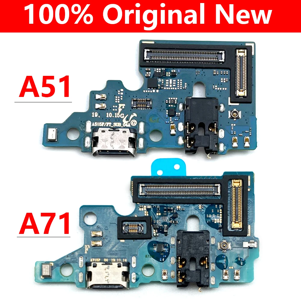 100% Оригинальный Новый для Samsung Galaxy A51 A515F A71 A715F USB-порт для зарядки Микрофон док-станция Соединительная плата гибкий кабель
