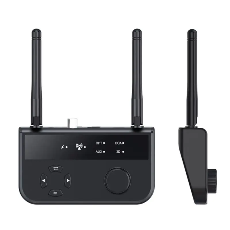 Фото Музыкальный приемник A33T Bluetooth 5.3, беспроводной аудиоадаптер 3-в-1 с оптическим, коаксиальным и AUX входами, 3D-звук для а №5