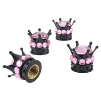 car tire valve caps rhinestone decoration crown shape personality dust proof protective cover