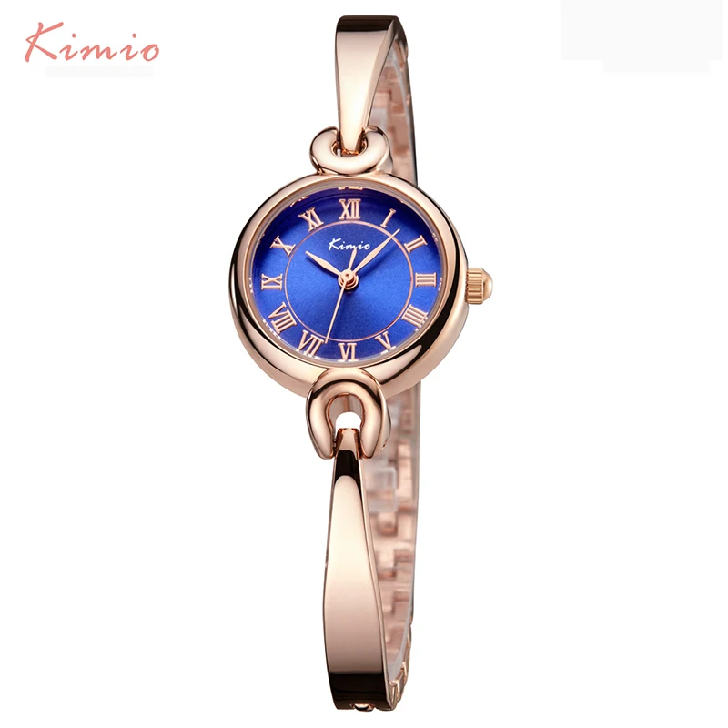 6275 Women Bracelet Watch Simple Blue Ladies Dress Watches 2017 Rose Gold Plated Fine Stainless Steel Strip Quartz Wristwatches