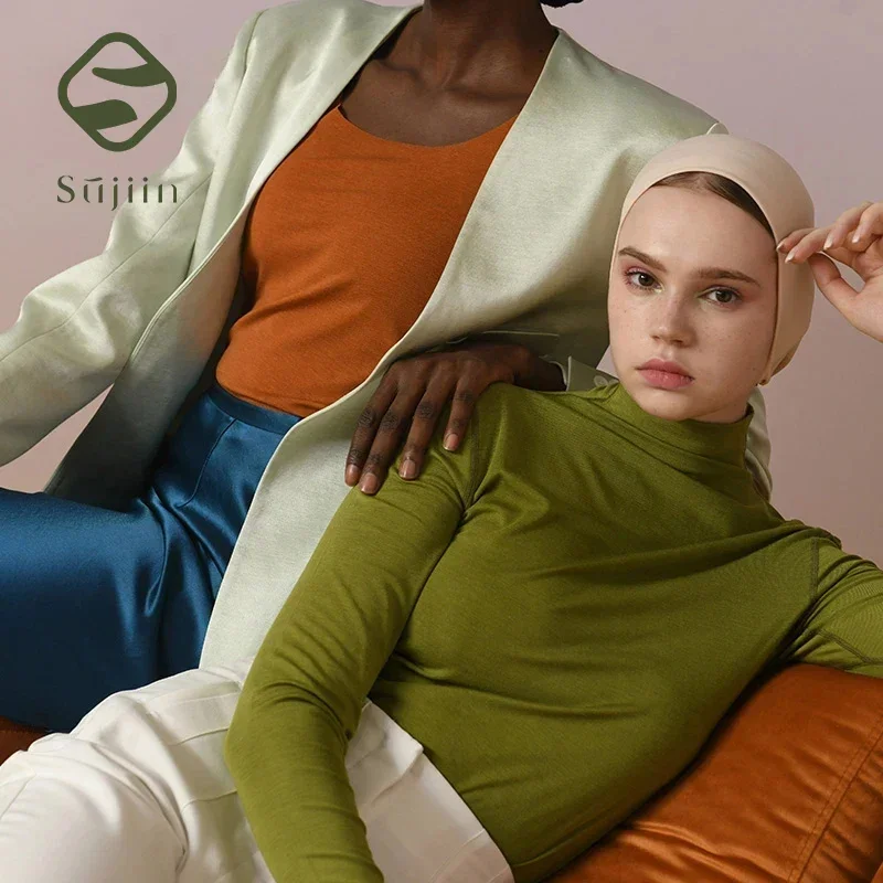 Su junt женская футболка с высоким воротником теплое термобелье зимняя одежда топы