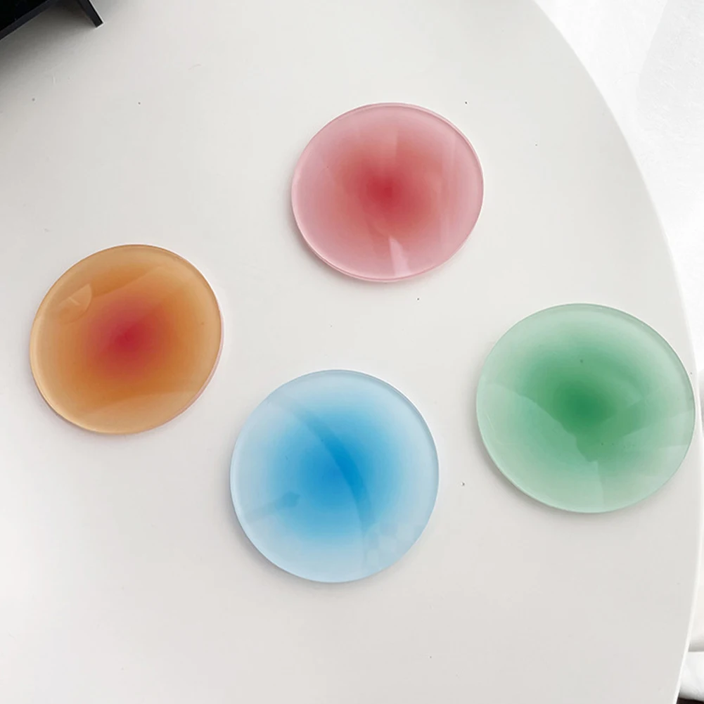 

1pc Color Gradient Acrylic Coasters INS Anti-slip Round Cup Pad Cafe Desktop Decor Ornaments Home Simple Photography Prop