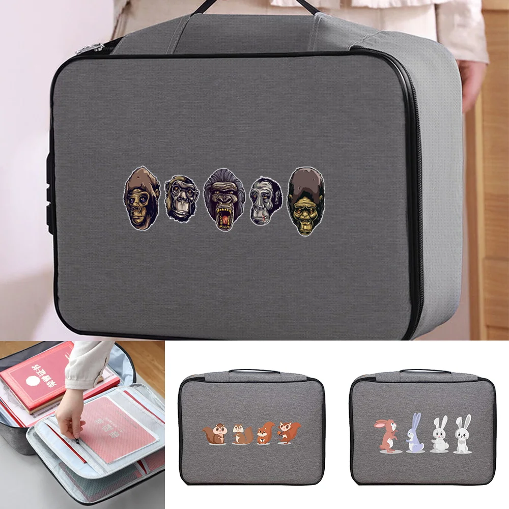 Documents Bags Organizer Case File Holder Men Travel Credentials Passport Storage Handbags Cartoon Print Waterproof Luggage Bag