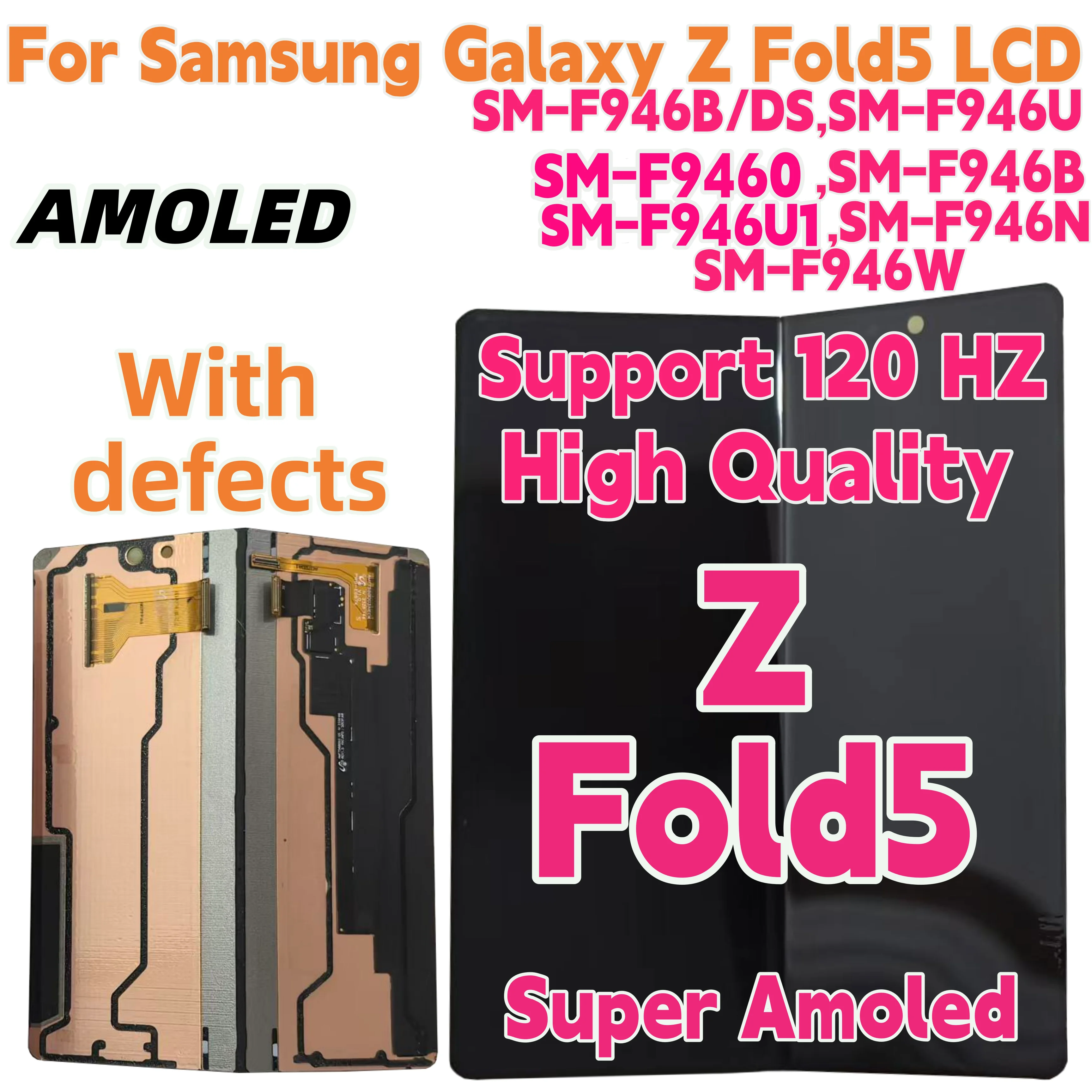 Фото Проверенный Super AMOLED-дисплей для Samsung Galaxy Z Fold5 5G F946: сенсорный экран в сборе с дигитайзером для замены (при поврежденном экране) №1