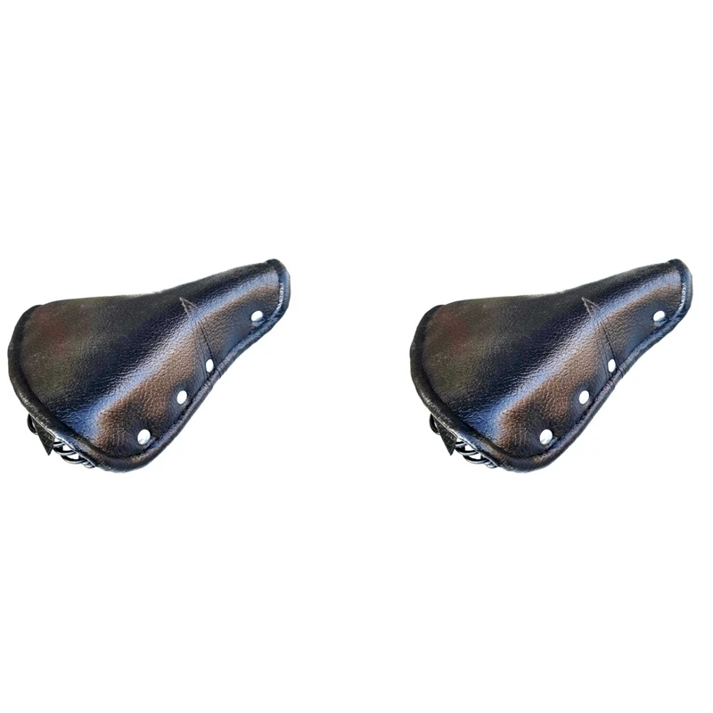 

Dropship-2X Vintage Faux Leather Bicycle Saddle Rivet Sprung Spring Bike Cycling Seat Cushion Black For Road Bike MTB