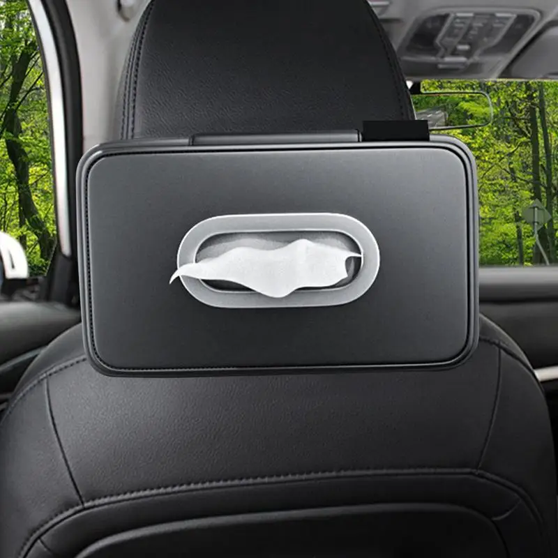 

Car Tissue Holder Faux Leather Black Unisex Napkin Dispenser For Back Seat Car Decoration Toilet Paper Box Gift For Friends