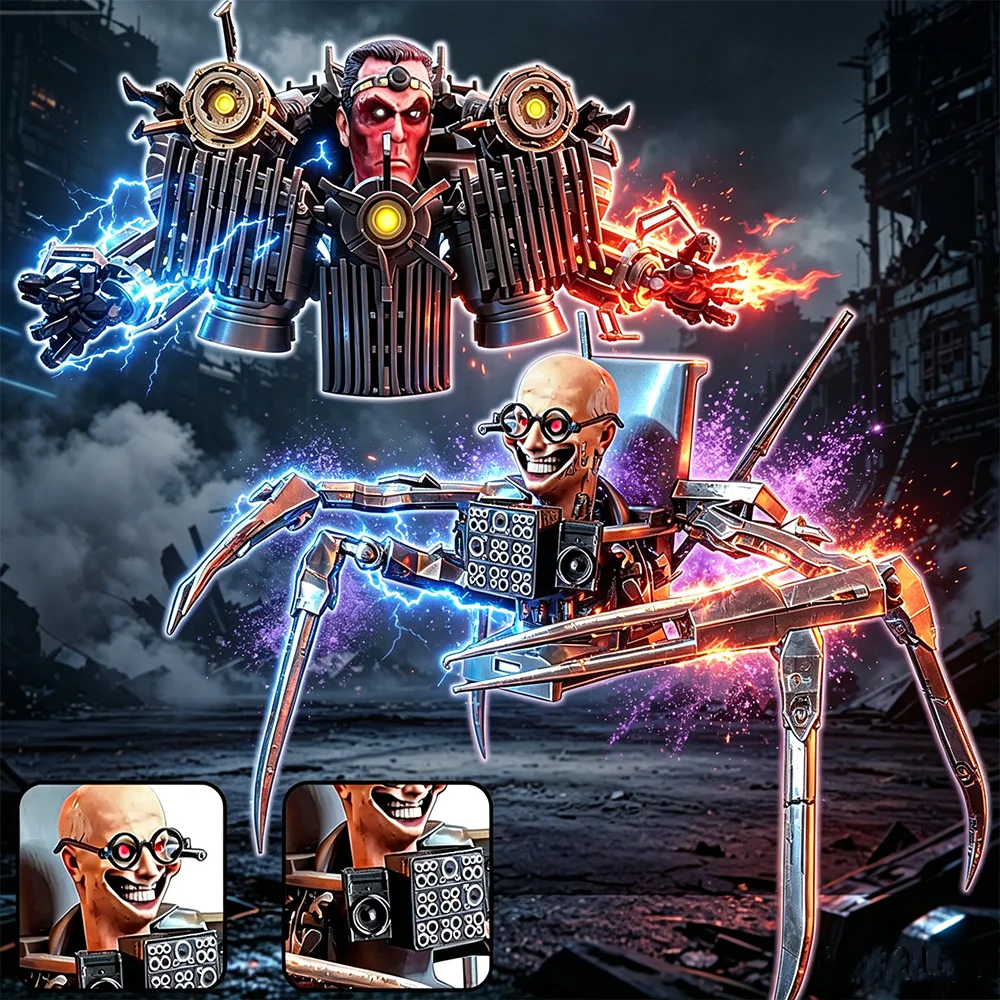 Фото Новые 3D-печатные фигурки Skibidi: Toilet Speakerman, Spider Monitoring 2.0, Interceptor Warrior, Vacuum — модели для детских подарков на день рождения №2