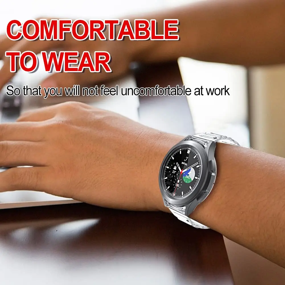 Ремешок прозрачный для Samsung Galaxy Watch 4/Classic/46 мм/42 мм/40 мм/44 мм ТПУ прочный корпус +