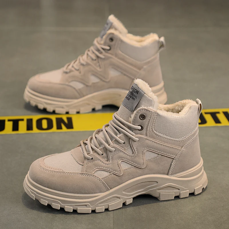 

CYYTL Mens Boots Snow Fur Winter Shoes Casual Leather Ankle Safety Work Chelsea Cowboy Combat Tactical Platform Designer Luxury