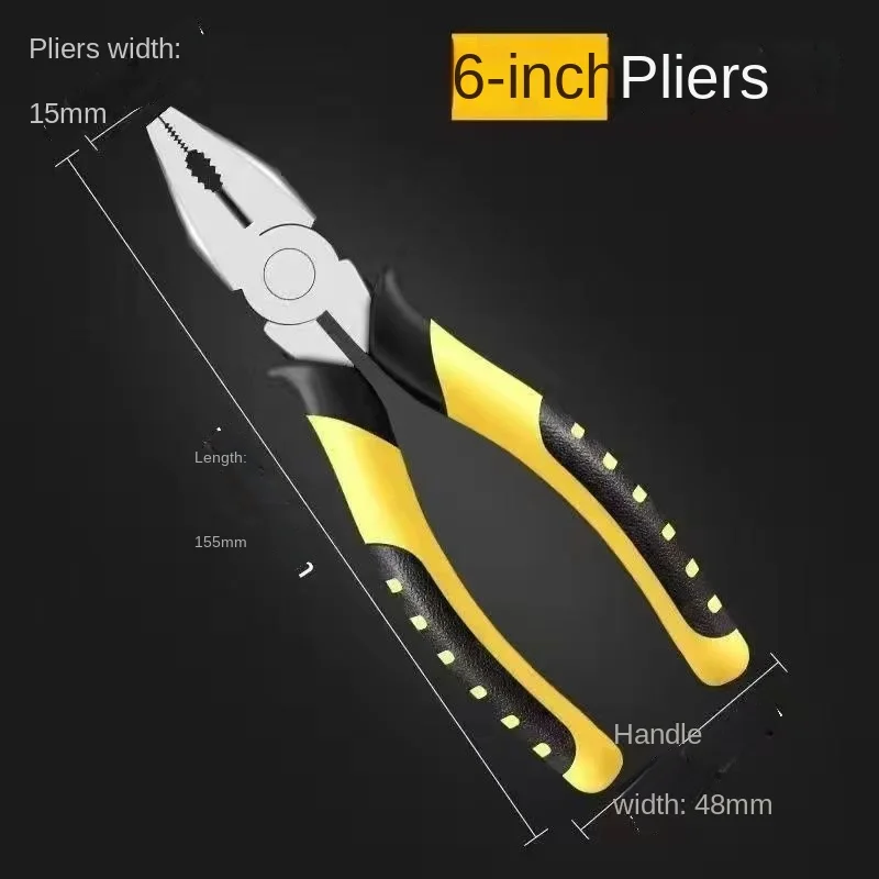 

Eight six inch steel wire pliers Multi functional industrial Needle-nose pliers Labor saving hand pliers Electrical tools