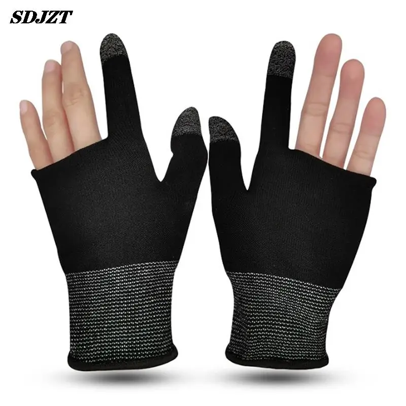 Two-finger Gaming Finger Sleeves Mobile Game Gloves Sweat-proof Touch Screen Finger Cots Seamless for Mobile Game Controllers