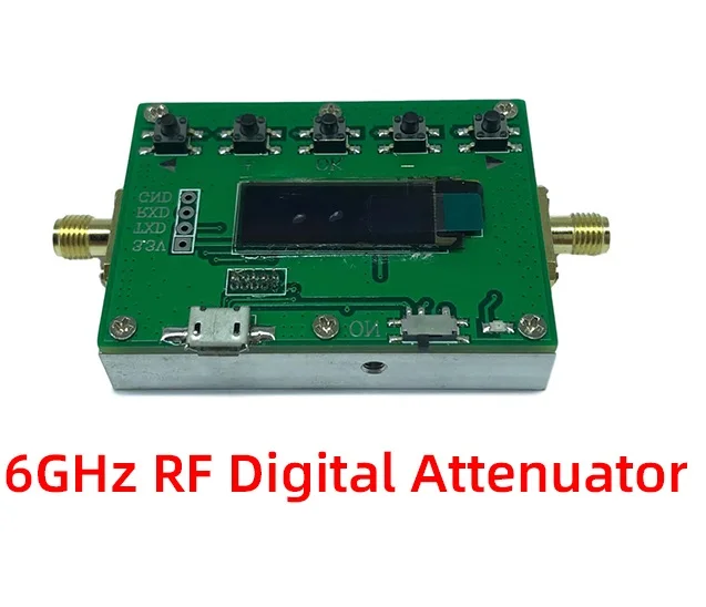 

NEW 6Ghz RF Digital Attenuator 30DB step 0.25DB OLED display Pogrammable Attenuator Module