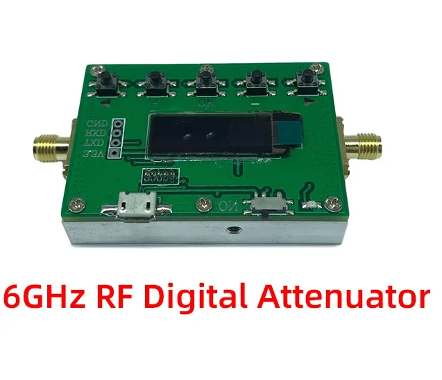 

Новый 6 ГГц RF цифровой аттенюатор 30 дБ шаг 0,25 дБ OLED дисплей Pogrammable аттенюатор модуль