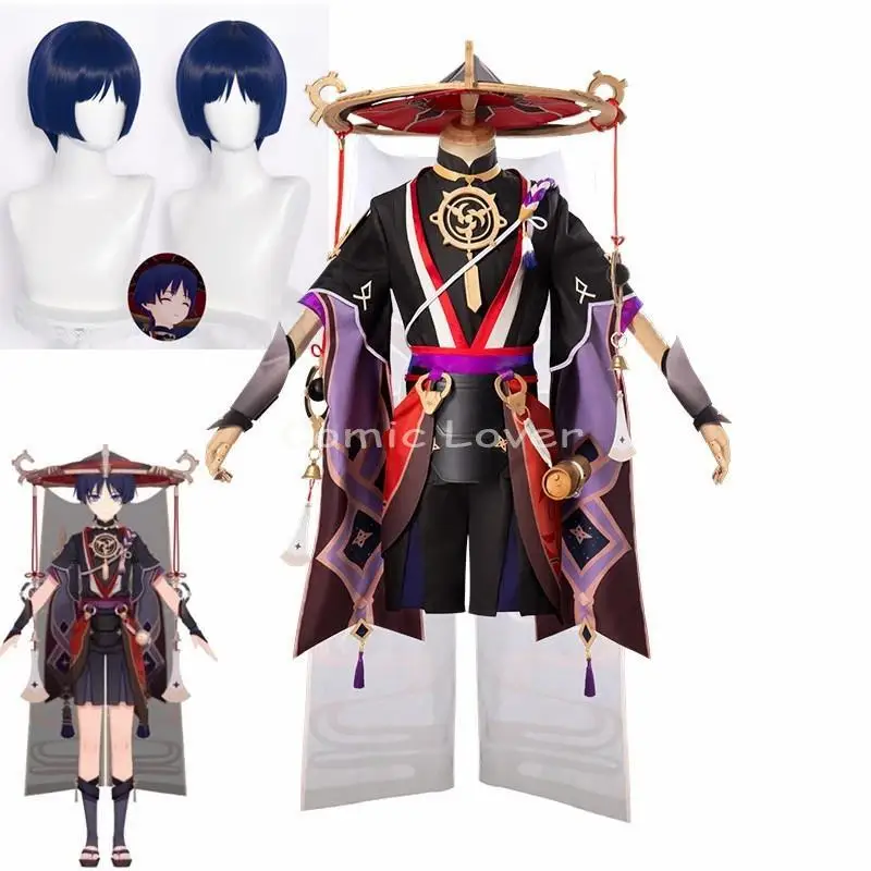 

Genshin Impact Scaramouche Cosplay Costumes Game Suit Batlle Outfit Uniform Wig Halloween Party Dress