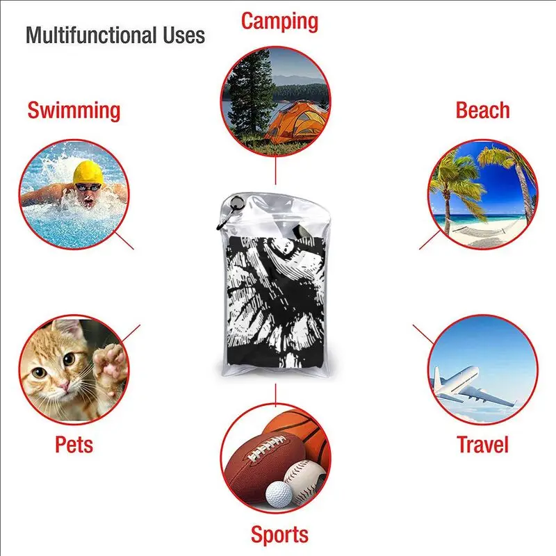 Абсорбирующее быстросохнущее пляжное одеяло с принтом черепа рогов татуировок |