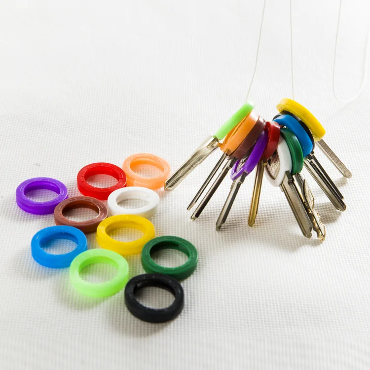 newest 10pcs bright colors hollow silicone soft key cap covers topper keyring key rings car house key case 2022 free global shipping