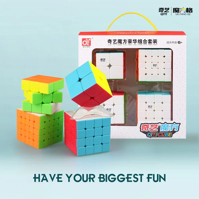 

Qiyi Bundle 2x2x2 3x3x3 4x4x4 5x5x5 Dodecahedron Mastermorphix LVY Packing Magic Speed Cube Puzzle 4PCS Set Gift Kid Toys