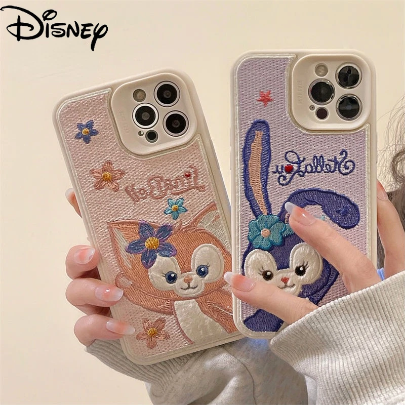 Disney Lina Belle Embroidery Phone Case for iphone 11 12 13 Pro max 11pro 11promax 12pro 12promax 13pro 13promxa XS MAX XR Cover