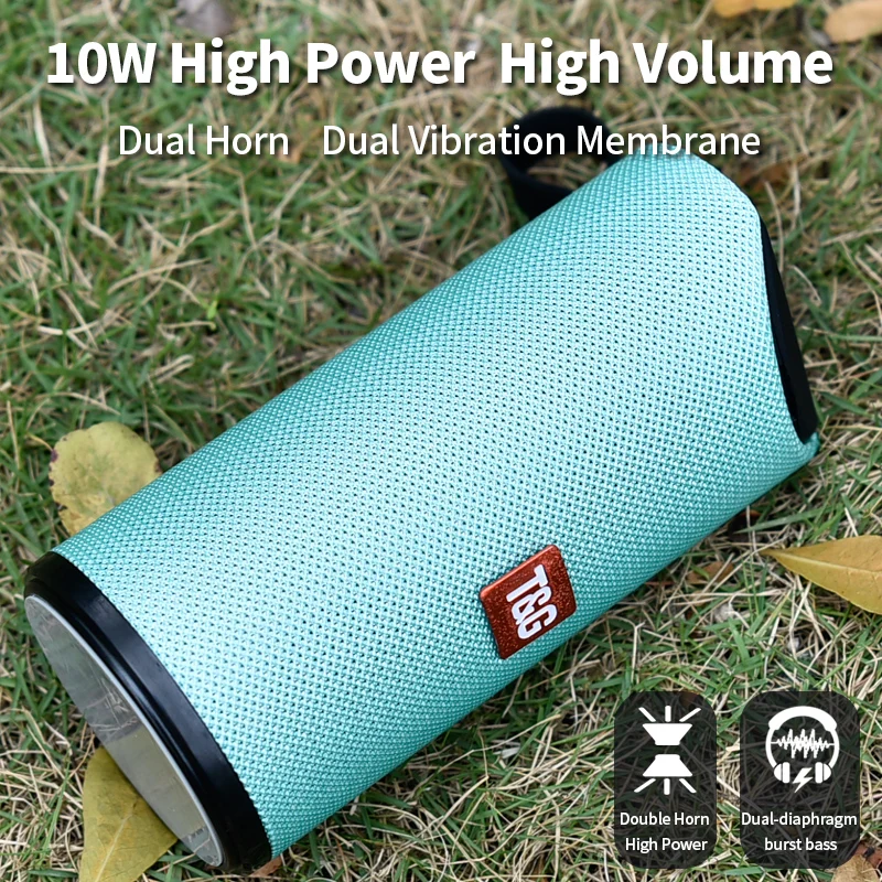 

TG Speaker Portable Outdoor Loudspeaker Wireless Mini Column 3D 10W Stereo Music Surround Support FM TFCard Bass Box