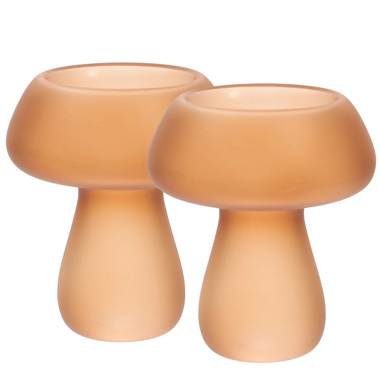 

2 pcs Mushroom Glass Holder Table Centerpiece Holders Candlestick Holder