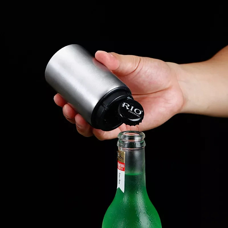 

Portable Automatic Beer Bottle Opener Stainless Steel Push Down Opener Wine Beer Soda Cap Opener Beer Opener Kitchen Accessories