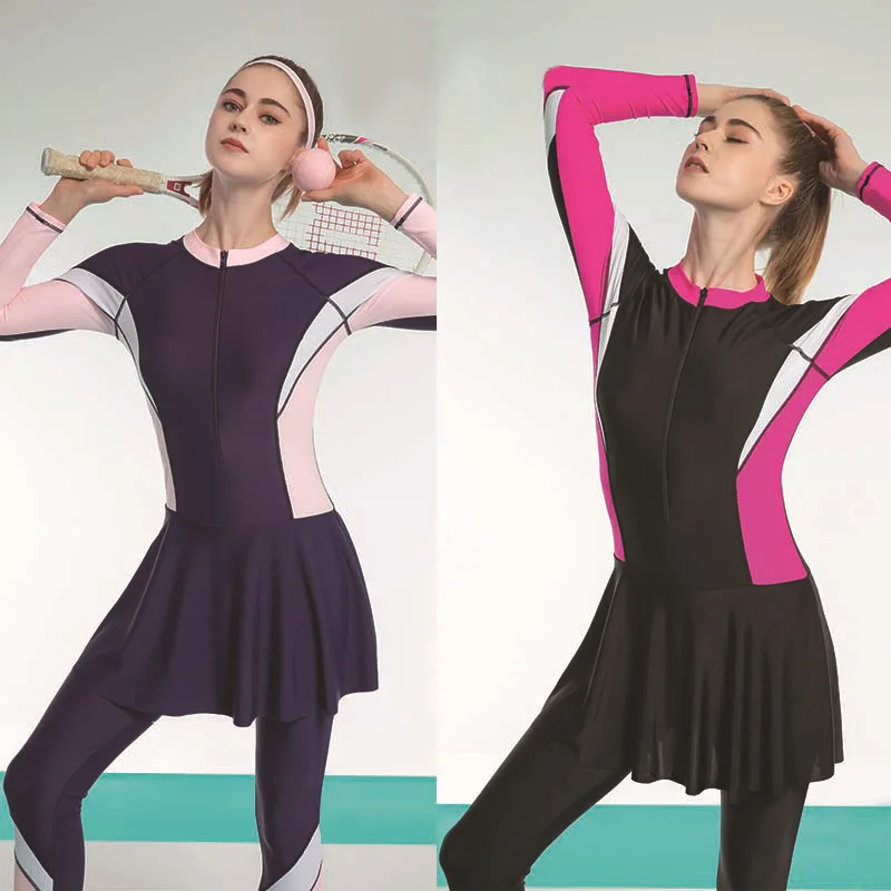 2022 спортивный Мусульманский купальник цельный исламский купальный костюм