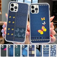 blue fabric pants art phone case for iphone 11 12 13 mini pro max 8 7 6 6s plus x 5 se 2020 xr xs case shell