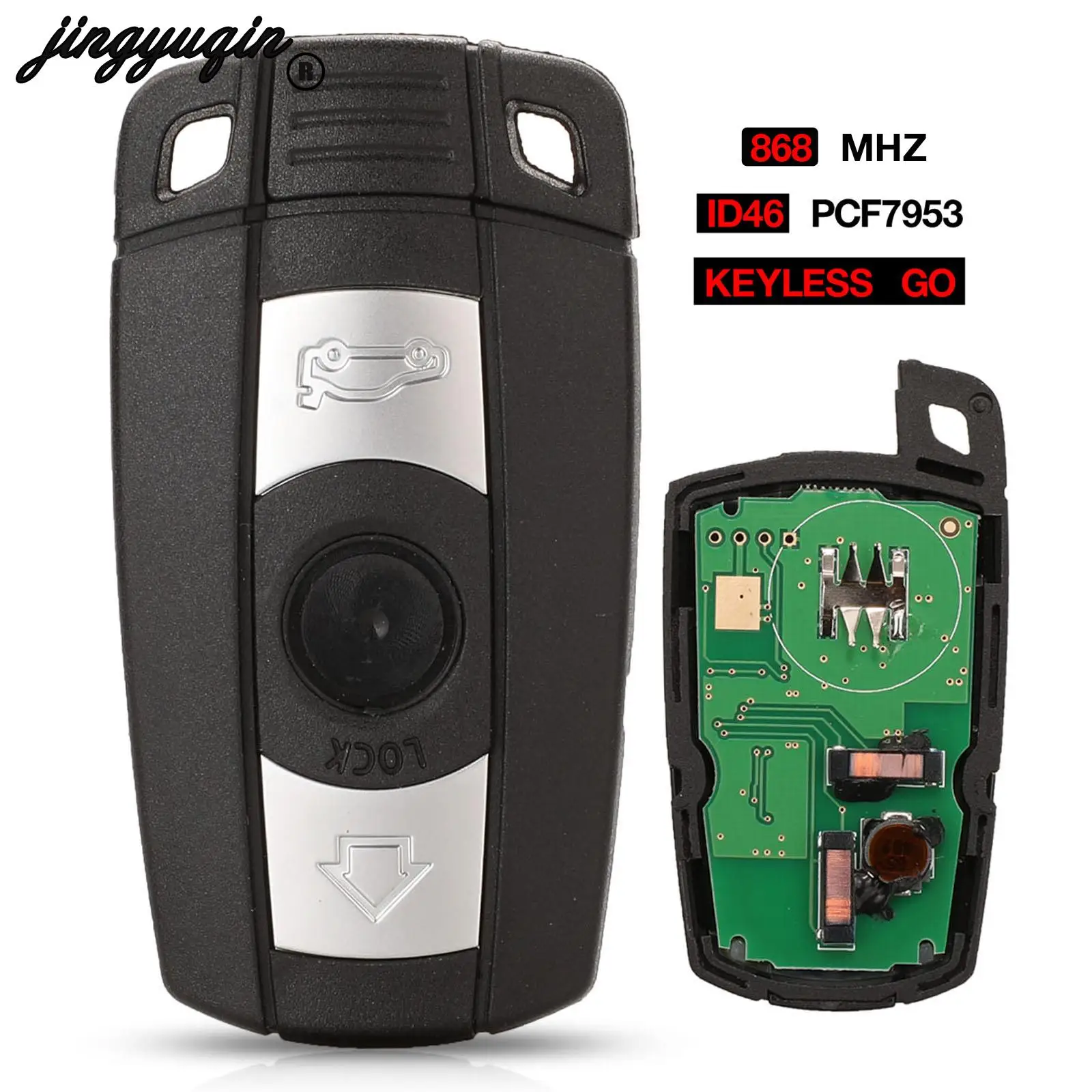 Интеллектуальный Дистанционный Ключ Jingyuqin Keyless-go Для Bmw Cas3 3/5 Series X5 2006-2011 С Чипом