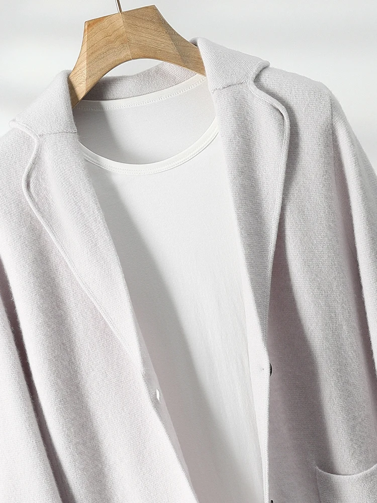 Осень-зима мужской кардиган кашемировый свитер с отложным воротником толстый