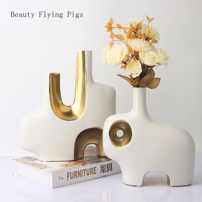 

Высококачественная керамическая ваза, поделки, светлые роскошные настольные украшения ручной росписи, украшение для гостиной, домашние де...