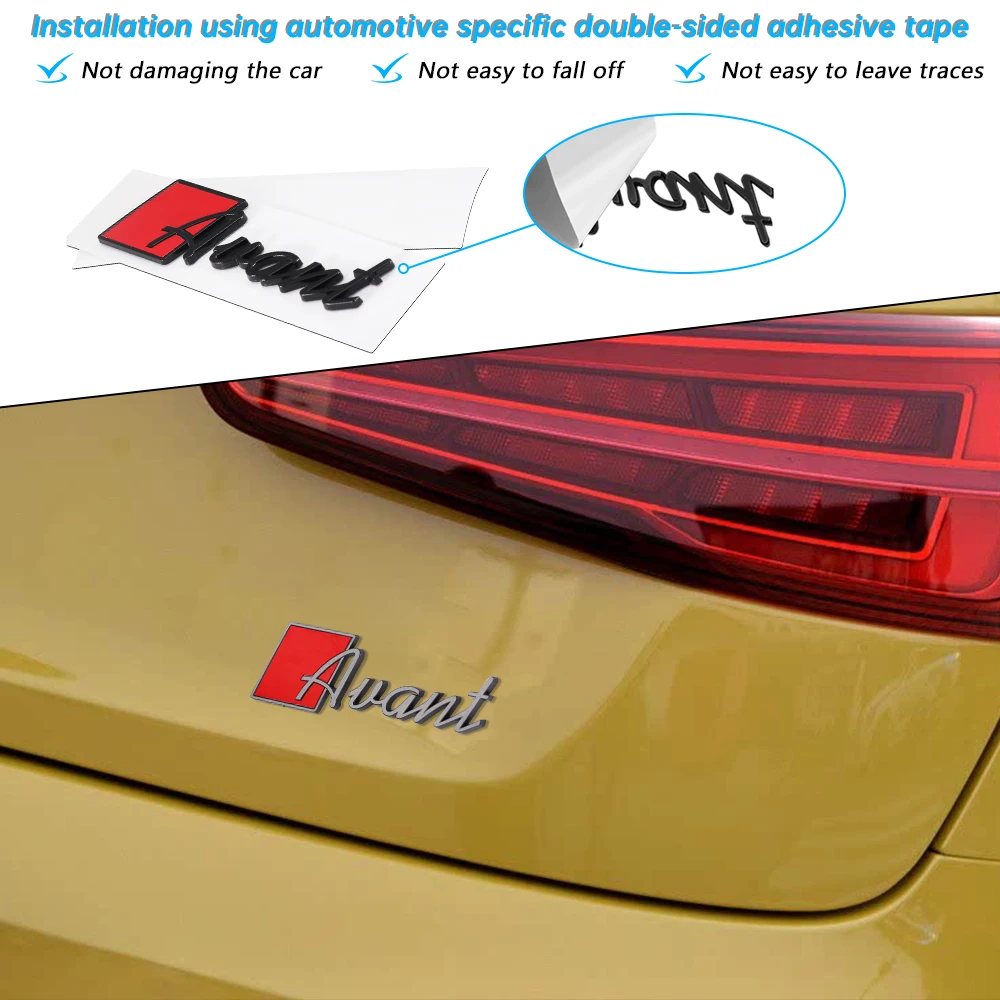 Фото Для Audi A3 A4 A5 A6 A7 A8 TT RS S Sline S3 S4 S5 S6 S7 S8: Алюминиевая эмблема-наклейка на багажник (авантовый стиль), декоративные автоаксессуары №3