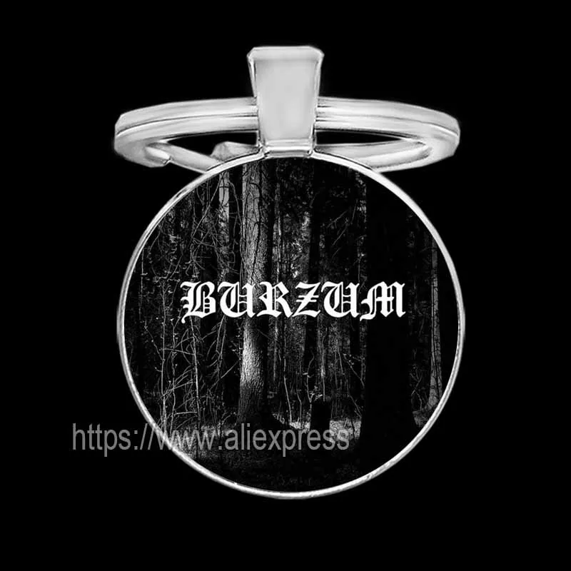 Фото Норвежская группа черные брелоки Burzum для мужчин крутой стеклянный брелок для ключей №5