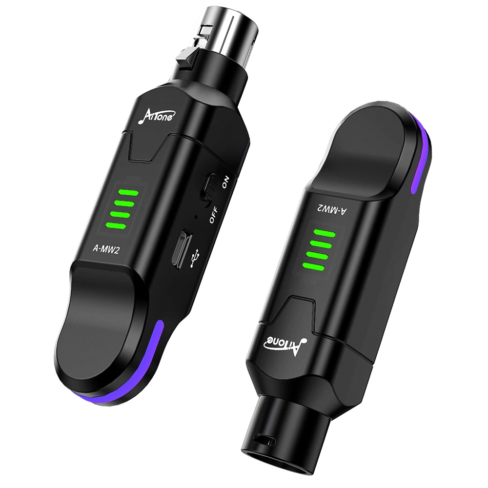 Фото Беспроводная микрофонная система JOYO AITONE Series A-MW2 2.4GHz с поддержкой фантомного питания 48В и низкой задержкой для динамических/конденсаторных микрофонов №1