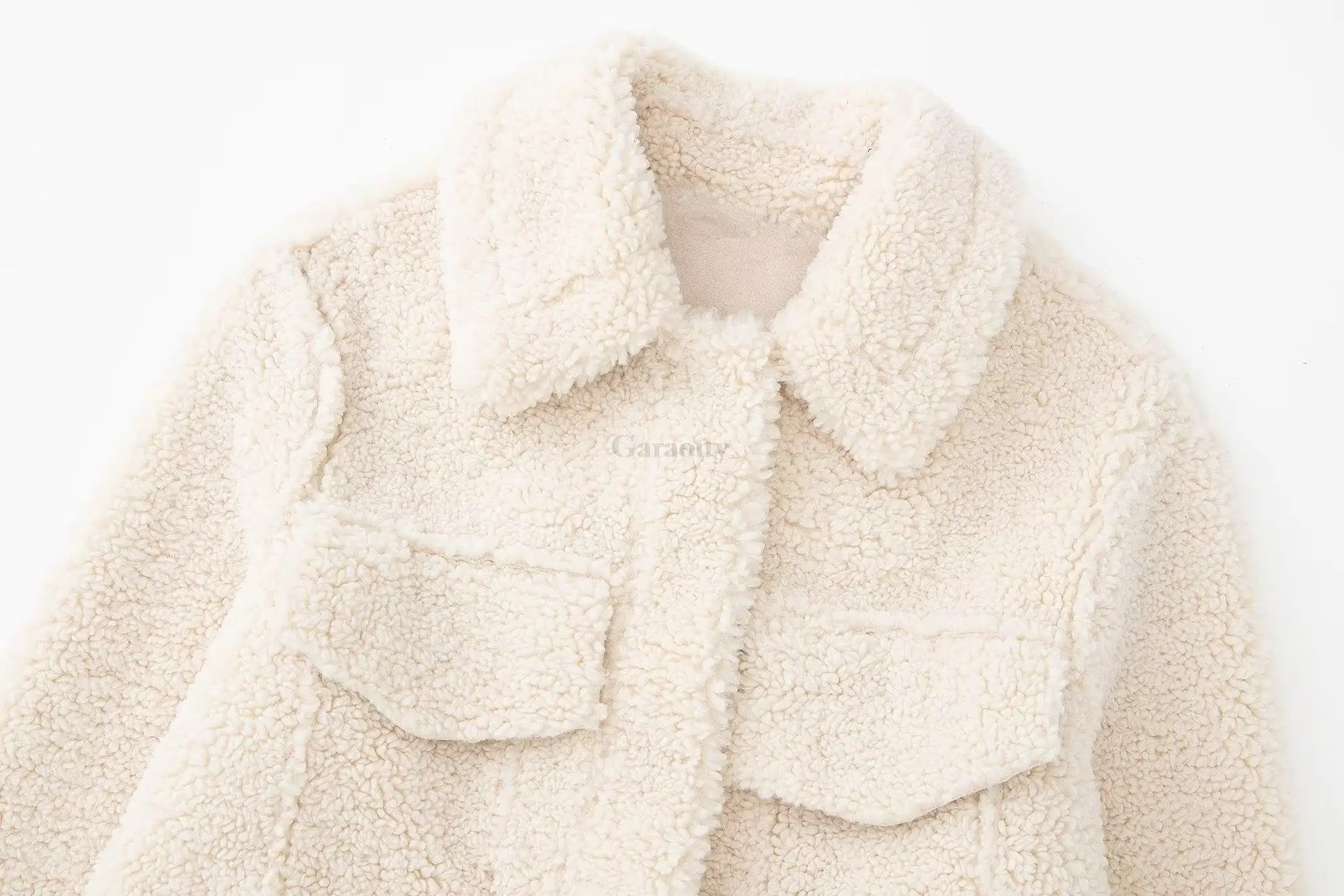 2022 Autumn Winter Women's Lamb Wool Coat Short Lapel Long Sleeve Warm Overcoat Female Fashion Street Wear Jackets Mujer