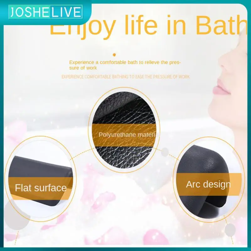

Pu Spa Bath Tub Pillow For Relaxing Head Neck Back Non-slip Bathtub Headrest Bathroom Products Home Spa Headrest Black Thickened