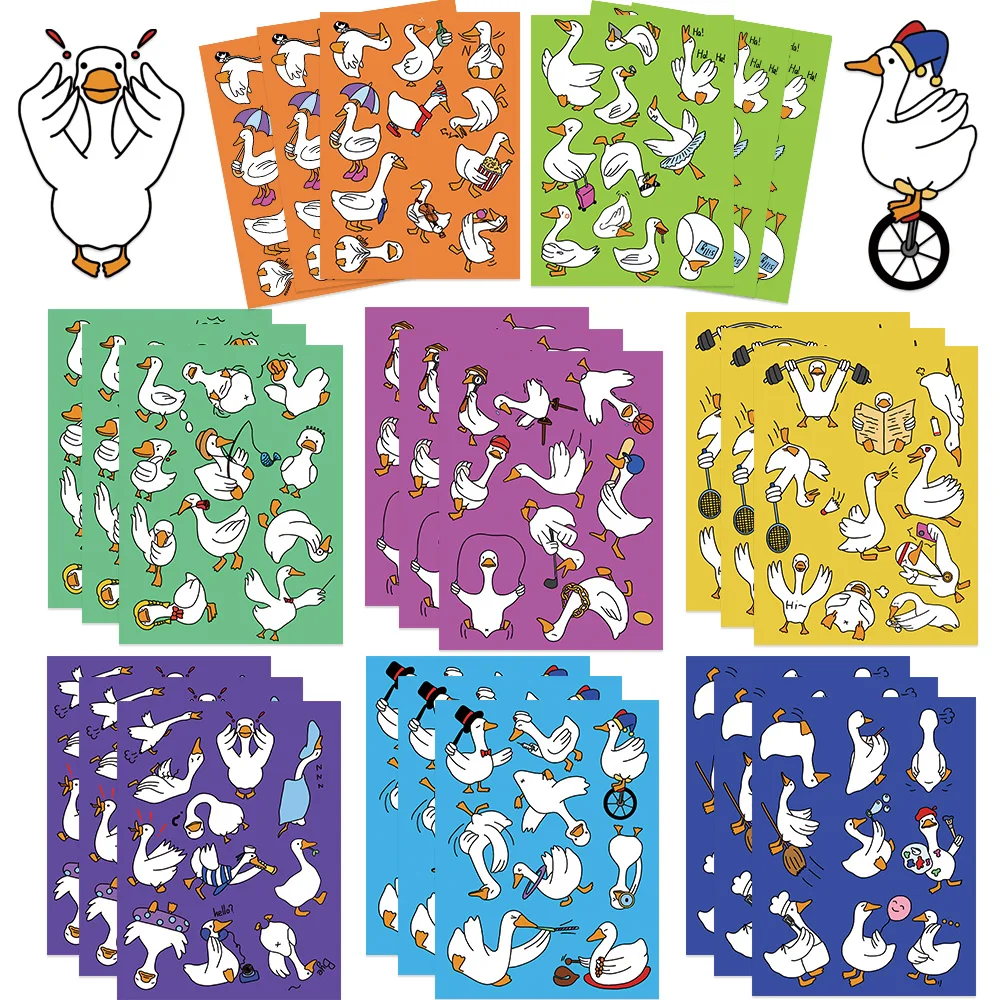 8/16 листов наклейки в виде гуся для багажа ноутбука