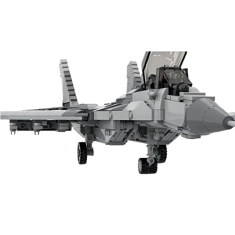 Фото Конструктор MOC: Боевой самолет МиГ-29А, модель для сборки, развивающая игрушка для взрослых, подарок на день рождения, украшение №4