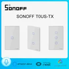 Умный Wi-Fi переключатель Sonoff T0, США, 123 клавиши, умный дом, дистанционное управление, настенный сенсорный светильник ель света, работает с Alexa Google Home